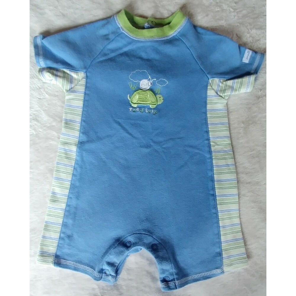 shorts  6 to 9 Month Small Wonders Boys blue one piece summer romper turtle Baby
